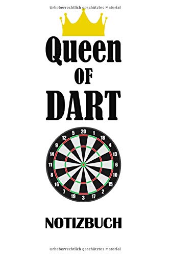 Queen of Dart Notizbuch: Liniertes Papier – 120 Seiten – 6x9 inches (DIN A5) – Dart Notizbuch für Dartspielerinnen - Dart Journal Books
