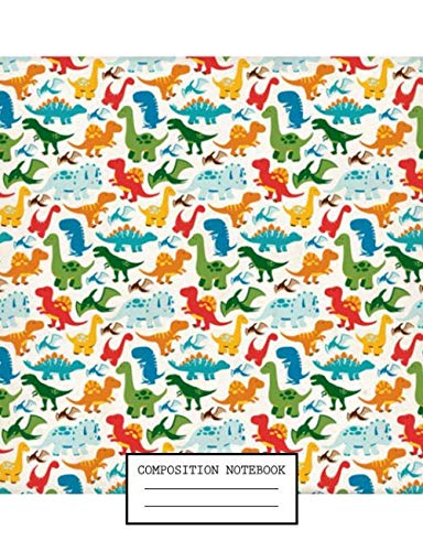 Composition Notebook: Dinosaur Cute Drawing Photo Art Soft Glossy Wide Ruled Journal with Ruled Lined Paper for Taking Notes Writing Workbook for ... Gifts for Birthday Christmas Dinosaur Lovers Books