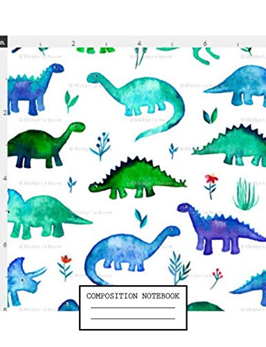 Composition Notebook: Dinosaur Cute Drawing Photo Art Soft Glossy Wide Ruled Journal with Ruled Lined Paper for Taking Notes Writing Workbook for ... Gifts for Birthday Christmas Dinosaur Lovers Books
