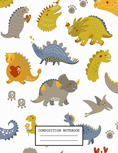 Composition Notebook: Dinosaur Cute Drawing Photo Art Soft Glossy Wide Ruled Journal with Ruled Lined Paper for Taking Notes Writing Workbook for ... Gifts for Birthday Christmas Dinosaur Lovers Books