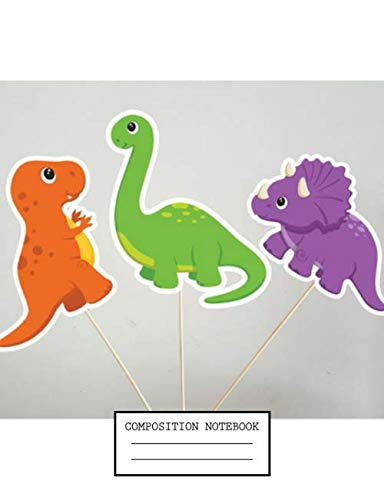 Composition Notebook: Dinosaur Cute Drawing Photo Art Soft Glossy Wide Ruled Journal with Ruled Lined Paper for Taking Notes Writing Workbook for ... Gifts for Birthday Christmas Dinosaur Lovers Books