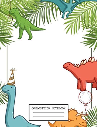Composition Notebook: Dinosaur Cute Drawing Photo Art Soft Glossy Wide Ruled Journal with Ruled Lined Paper for Taking Notes Writing Workbook for ... Gifts for Birthday Christmas Dinosaur Lovers Books