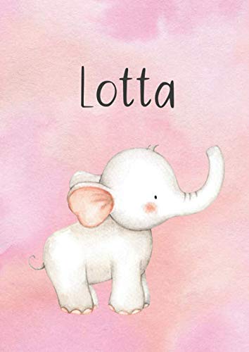 Lotta: DIN A4 • Liniert 100 Seiten • Individueller Kalender • Personalisiertes Schreibbuch • Vornamen Notizbuch • Jugendbuch Pink • Rosa Kinderbuch • Namensbuch • Schreibblock mit Name Tiptoi & Games