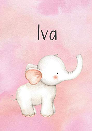Iva: DIN A4 • Liniert 100 Seiten • Personalisiertes Schreibbuch • Individueller Kalender • Schreibblock mit Name • Vornamen Notizbuch • Jugendbuch Pink • Rosa Kinderbuch • Namensbuch Tiptoi & Games