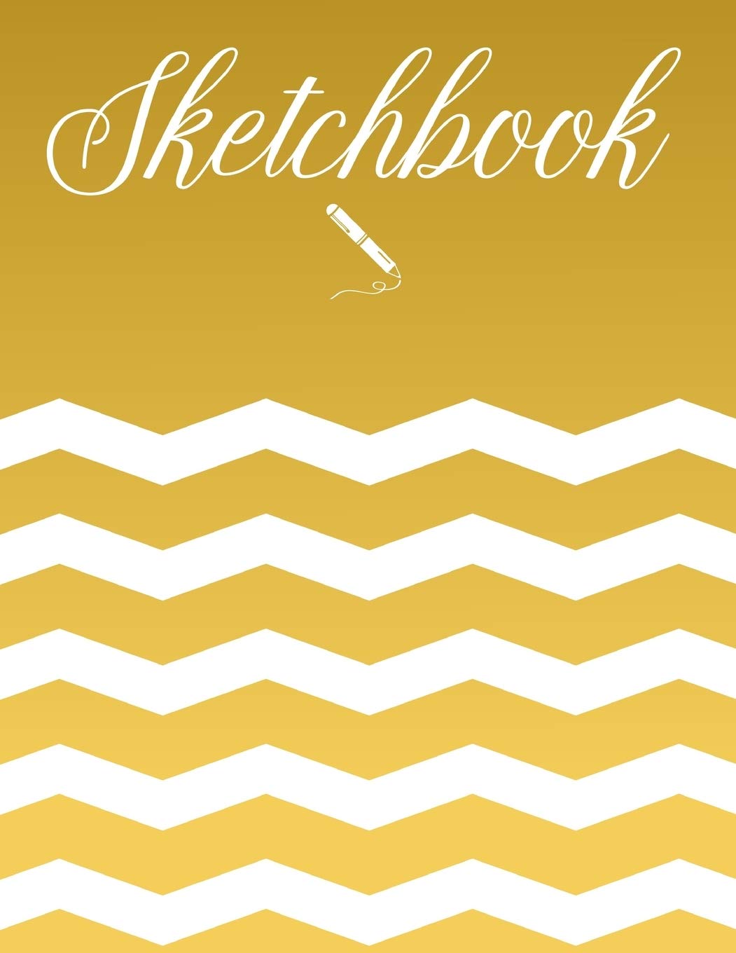 Sketchbook: Creative, Drawing, Doodling, Journaling Book Blank Unlined Paper 8.5x11 120 pages White Chevron pattern Arts & Music