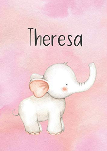 Theresa: DIN A4 • Liniert 100 Seiten • Individueller Kalender • Vornamen Notizbuch • Jugendbuch Pink • Personalisiertes Malbuch • Rosa Kinderbuch • Namensbuch • Malblock mit Name Tiptoi & Games