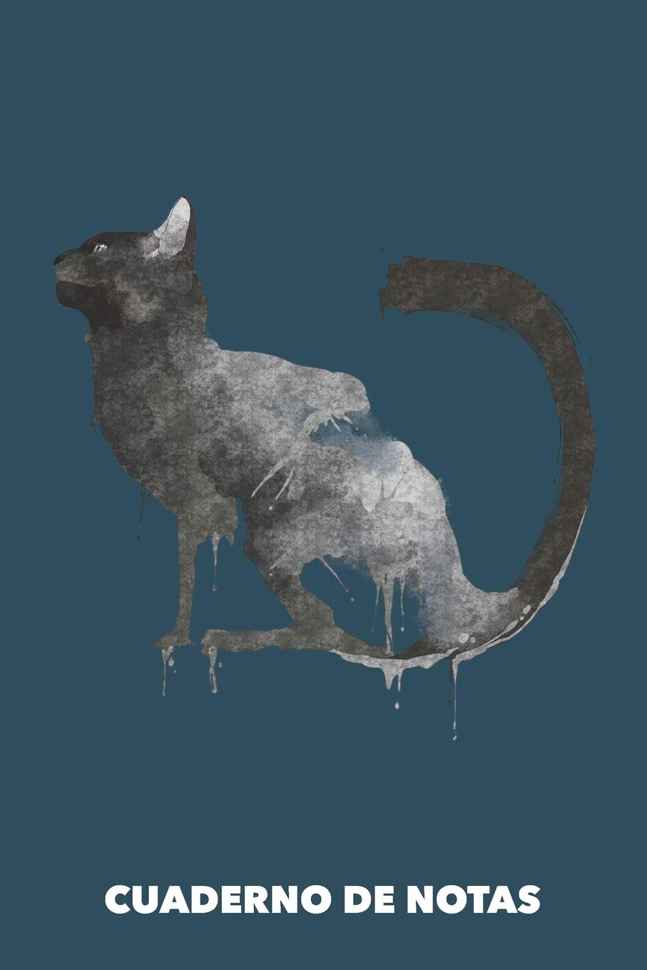 Cuaderno de Notas: Gato Negro A5 rayadas - 120 páginas para dueños de gatos (azul marino) Books