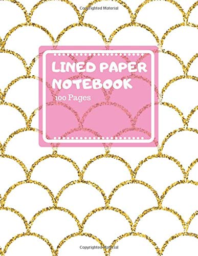 Lined Paper Notebook: Beautiful Magical Colorful Mermaid Tail Pattern Scale Design - Ruled Notebook for Kids, Girls - 100 Pages, 8.5" × 11" Contemporary literature