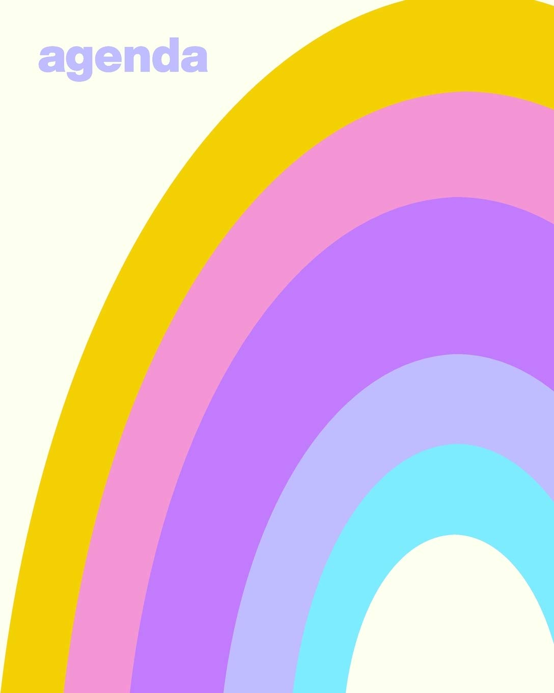 Agenda: Undated Daily Study Planner to Organize Your Academic Schedule with Retro and Colorful Rainbow Art Cover Design Business, Finance & Career
