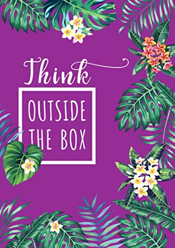 Think Outside The Box: B5 Large Print Password Notebook with A-Z Tabs | Medium Book Size | Tropical Leaf Design Purple book