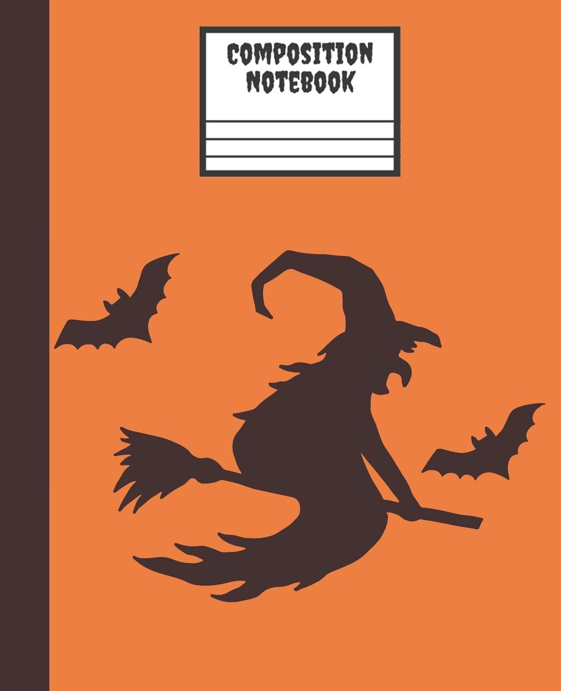 Composition Notebook: Witch & Bat - Wide Ruled Blank Lined for kids, teens, students, teachers, school, home, college writing & notes and back to school - orange (Composition Notebooks Diary, Band 3) Non-fiction