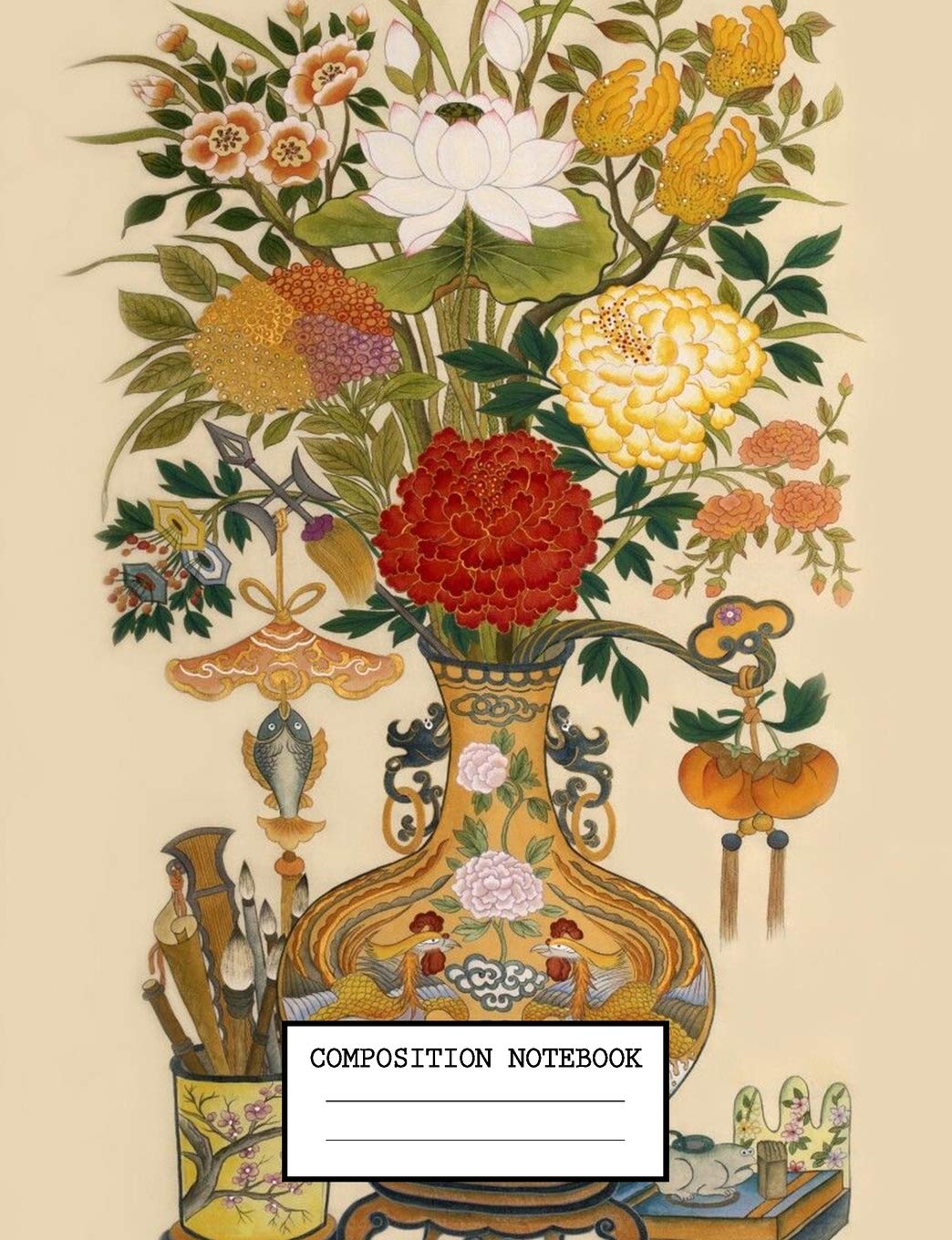 Composition Notebook: Floral Flowers College Ruled Notebook Lined School Journal 110 Pages 7.44" x 9.69" for Children Kids Girls Teens Women Books