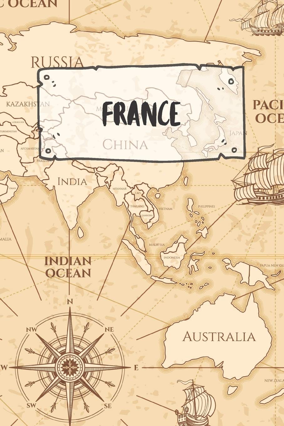 France: Dotted Travel Diary Notebook or Journey Dotted Grid Journal - Holiday Trip Pocketbook for Men and Women with Dots Books
