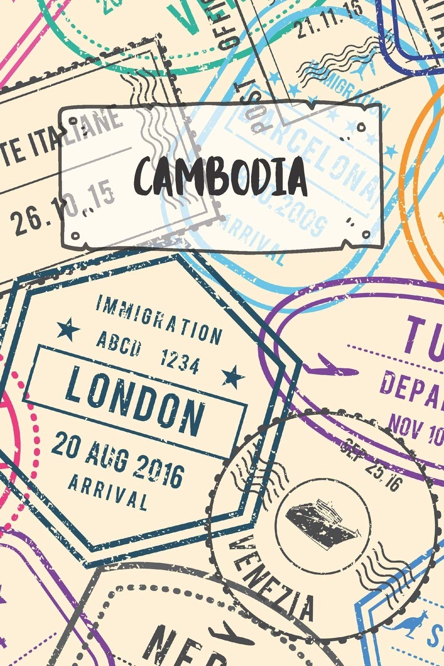 Cambodia: Dotted Travel Diary Notebook or Journey Dotted Grid Journal - Holiday Trip Pocketbook for Men and Women with Dots Books