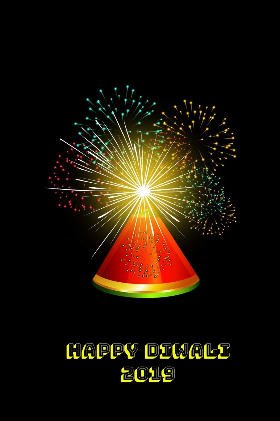 Happy Diwali 2019: Thoughtful Diwali Gift, Lined Blank Notebook, Mandala Back Cover, 6 x 9, 120 White Color Pages, Matte Finish Cover Essays & Short Stories