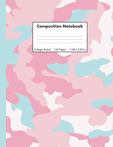 Composition Notebook: Pink and Blue Camo | College Ruled Paper | 110 Pages | Comp Book Journal Reading Aloud & Learning to Read