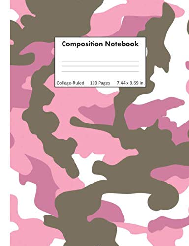 Composition Notebook: Pink Brown and White Camo | College Ruled Paper | 110 Pages | Comp Book Journal Reading Aloud & Learning to Read