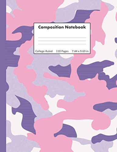 Composition Notebook: Pink and Purple Camo | College Ruled Paper | 110 Pages | Comp Book Journal Reading Aloud & Learning to Read