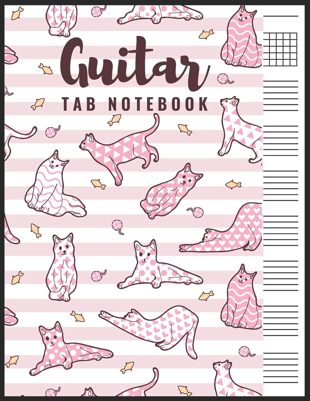 Guitar Tab Notebook: Blank 6 Strings Chord Diagrams & Tablature Music Sheets with Cat Themed Cover Arts & Music