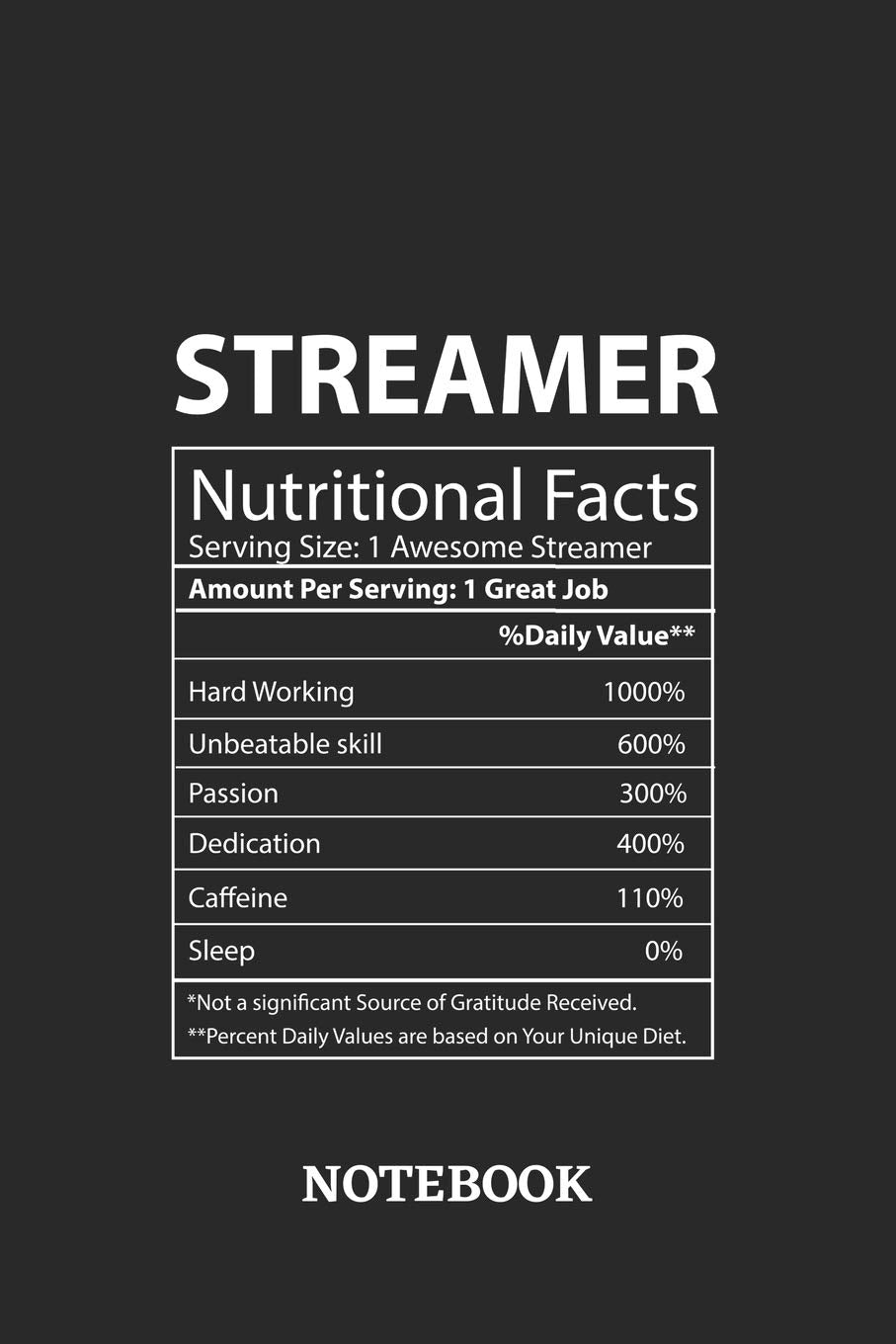Nutritional Facts Streamer Awesome Notebook: 6x9 inches - 110 dotgrid pages • Greatest Passionate working Job Journal • Gift, Present Idea Books