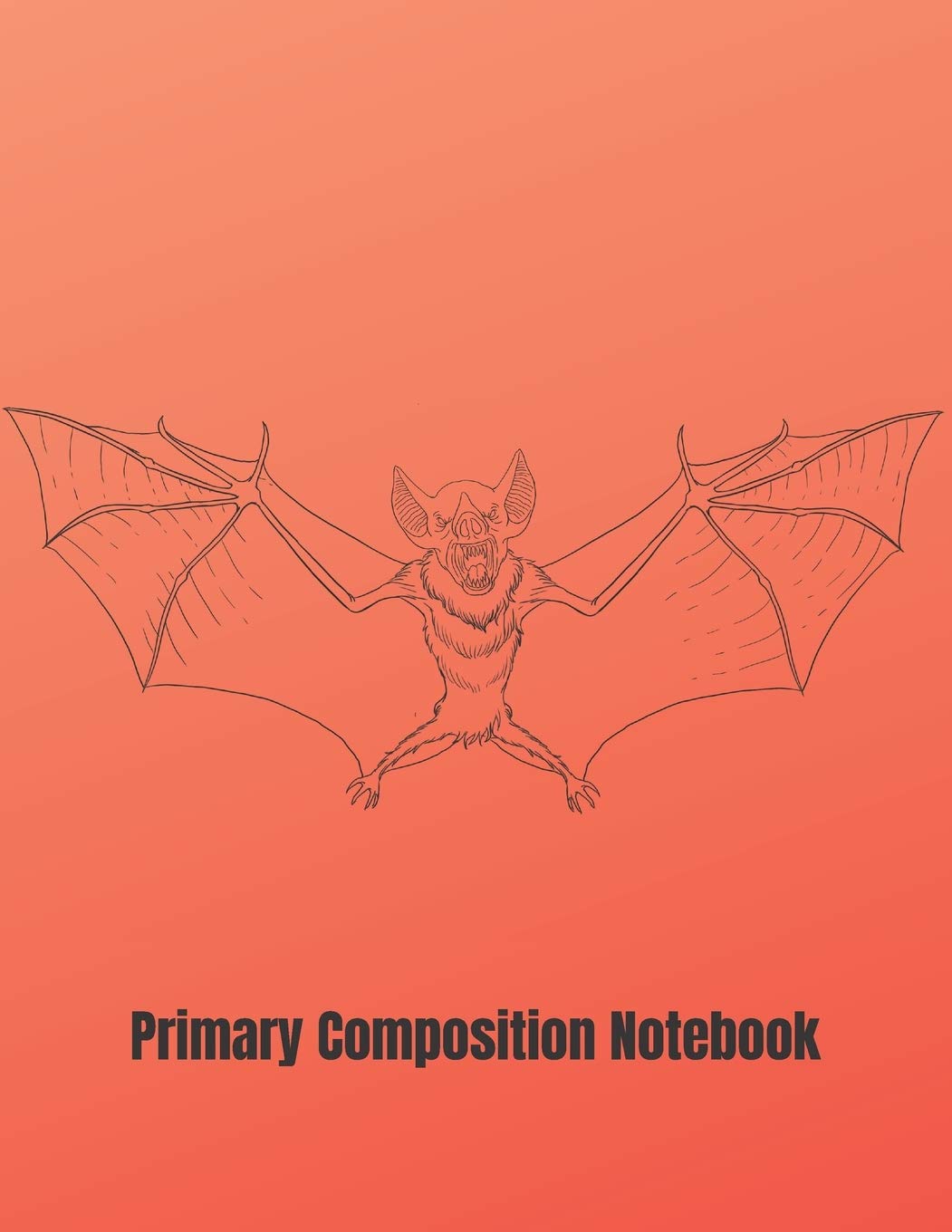 Primary Composition Notebook: Scary Bat Halloween Primary School Practice Paper Books