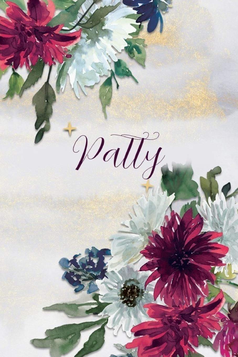 Patty: Personalized Journal Gift Idea for Women (Burgundy and White Mums) Garden & Plants