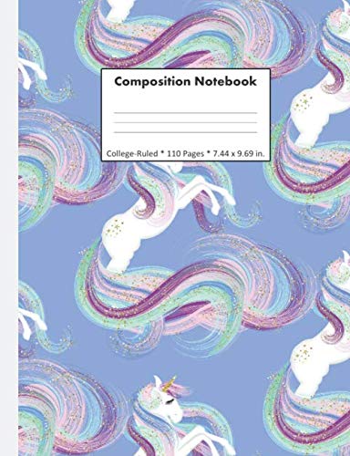 Composition Notebook: Swirly Unicorns | College Ruled Paper | 110 Pages | Comp Book Journal book
