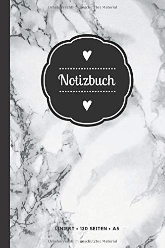 Notizbuch: schwarz weißes Marmor Notizbuch Liniert I Marmor Design Essays & Short Stories