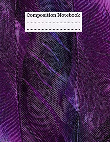 Composition Notebook: Purple bird feather Journal, Diary. Cute neon College Ruled pages Blank Lined of size 8.5 x 11 inch. Cute Notebooks for Girls ... watcher and bird lover gifts to write in. Mathematics