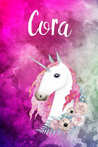 Cora: Cute Unicorn Notebook Writing Journal for Girls,6x9 dimension|121pages,Personalized With Name, Personalized Writing Journal,Notebook for Women and Girls, Personalized Notebook/Journal Gift Self-help