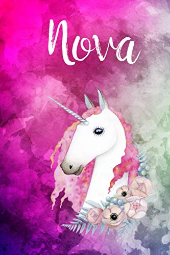 Nova: Cute Unicorn Notebook Writing Journal for Girls,6x9 dimension|121pages,Personalized With Name, Personalized Writing Journal,Notebook for Women and Girls, Personalized Notebook/Journal Gift Social Sciences