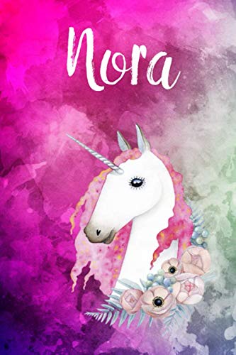Nora: Cute Unicorn Notebook Writing Journal for Girls,6x9 dimension|121pages,Personalized With Name, Personalized Writing Journal,Notebook for Women and Girls, Personalized Notebook/Journal Gift Self-help