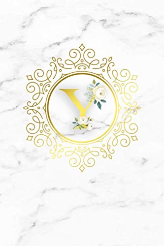 Y: Cute Marble & Gold Monogram Initial Letter Y Wide Ruled Notebook for Girls & Women - Elegant Personalized Wide Lined Blank Journal & Diary for Writing & Notes. book