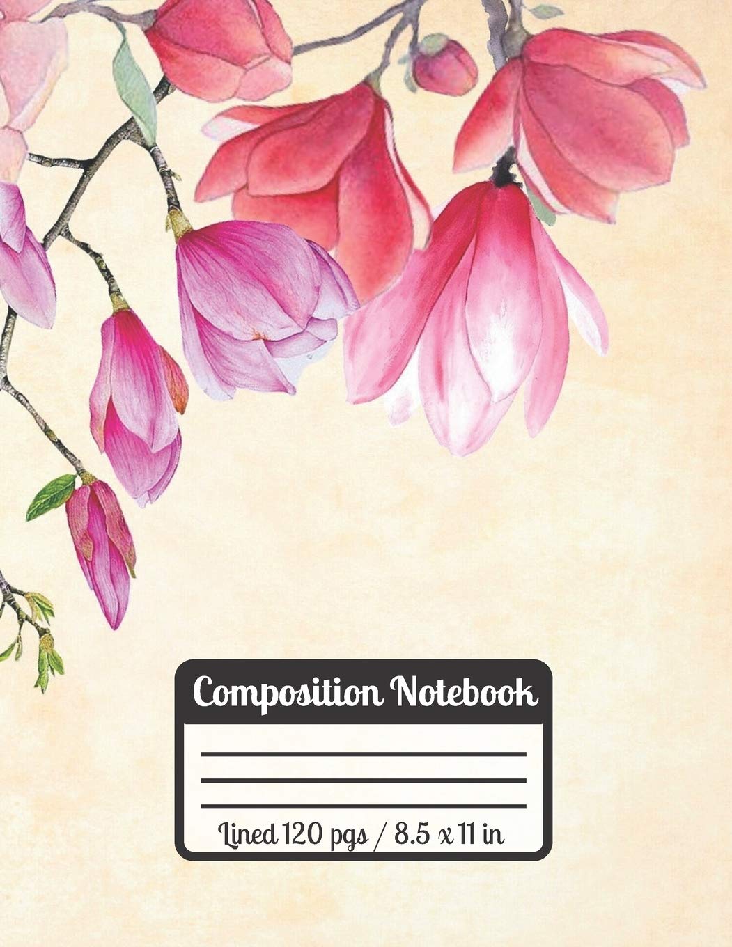 Composititon Notebook: Pink Watercolor Flowers Great Gift For Her Ideal For Students Mathematics