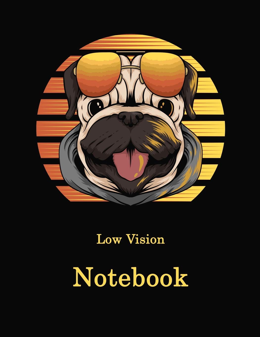 Low Vision Notebook: Bold Line White Paper For Low Vision,Visually Impaired,Great for Students,Work,Writers,School,Note taking 8.5x 11" (Dog Design) (bold lined paper, Band 2) International