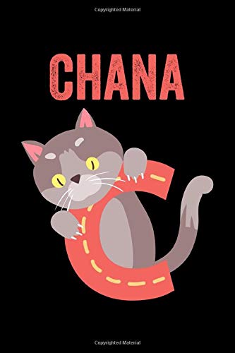 Chana: Journal (Diary, Notebook) Personalized Custom Name Cute Alphabet Cat Birthday Gift for Girls Pets