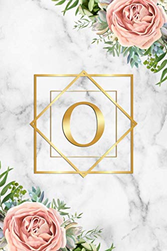 O: Tropical Floral Initial Monogram Letter O Wide Ruled Notebook for Writing & Notes - Pretty Marble & Gold Personalized Wide Lined Blank Journal & Diary for Girls & Women. Business, Finance & Career