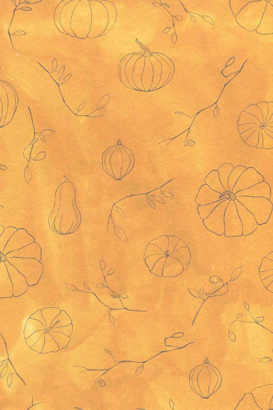Notebook: 150 Thin-Lined Pages, Great for Students, Teachers, Professors, Dreamers, and Anyone Who Writes, Sketched Pumpkins on Textured Orange Cover Memories