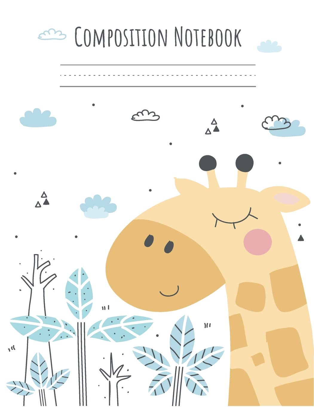 Composition Notebook: Primary Story Journal Dotted Midline and Picture Space | Grades K-2 School Exercise Book | 100 Story Pages – Cute Cartoon Giraffe in Scandinavian Style (Safari, Band 1) Education & Training