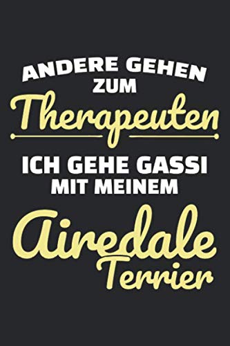 Airdale Terrier Gassi: nummeriertes A5 Notizbuch Journal Dotted mit Index – 120 Seiten Books