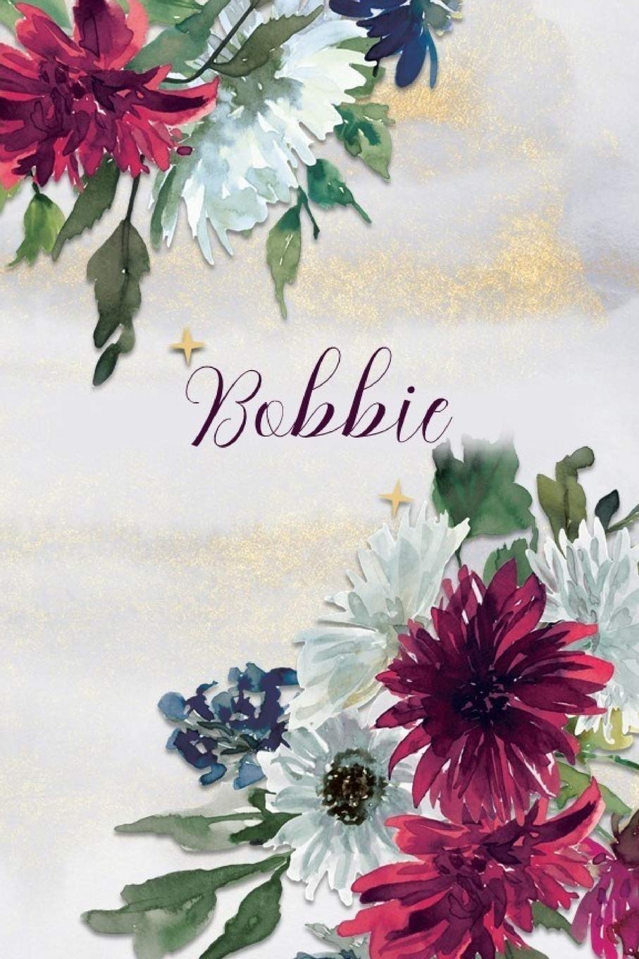 Bobbie: Personalized Journal Gift Idea for Women (Burgundy and White Mums) book