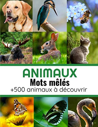 Animaux Mots Mêlés: Mots cachés Adultes sur les Animaux (avec Solutions) | Découvrez plus de 500 espèces animales et 40 grilles de mots cachés | Gros caractères, 51 pages book