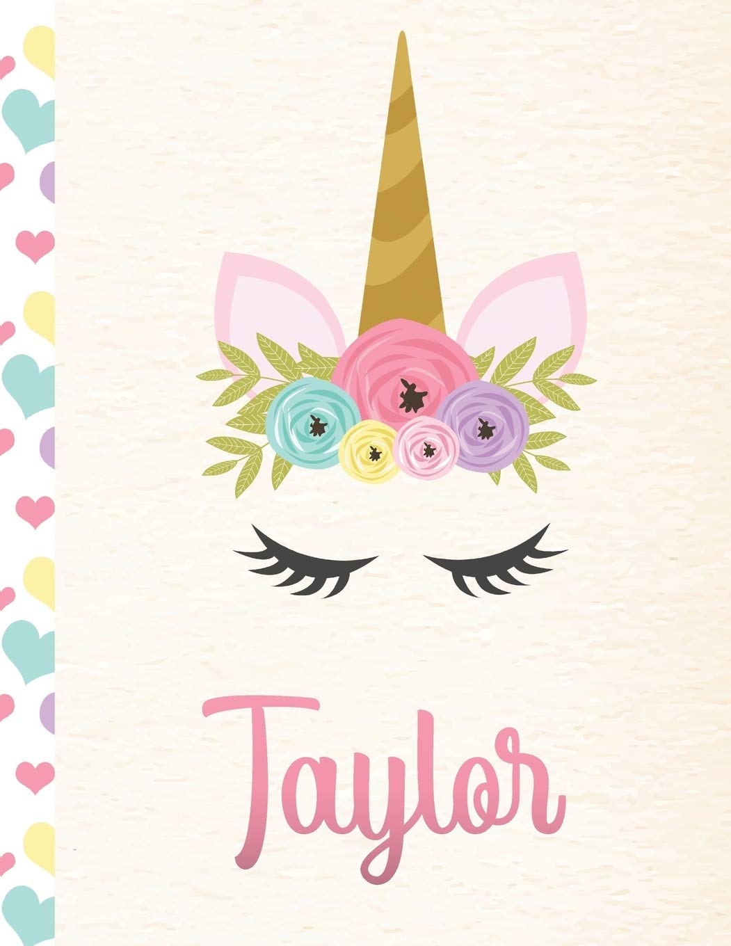Taylor: Personalized Unicorn Sketchbook For Girls With Pink Name - 8.5x11 110 Pages. Doodle, Sketch, Create! Books