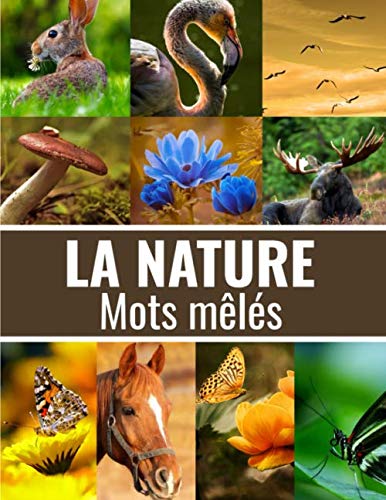 La Nature: Mots mêlés Adultes sur la Nature (avec Solutions) | Découvrez les animaux, fleurs, arbres, fruits, poissons, plantes, et plus encore | Gros caractères, 51 pages book