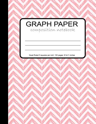 Graph Paper Composition Notebook: quad ruled 5 squares per inch ( 5x5 ) : 100 pages , 8.5 x 11 " size paper ( line pink ) (cute notebook cover, Band 5) Mathematics