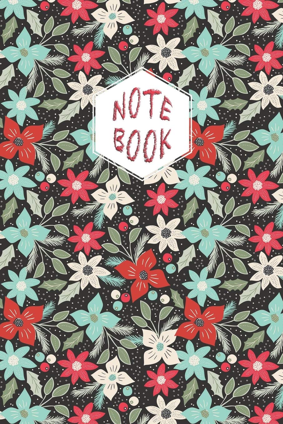 Notebook: Lined Journal/Notebook/Diary - Fir Branches and Flowers Cover - 6x9 inch/100 Pages book