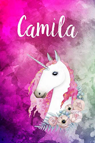 Camila: Cute Unicorn Notebook Writing Journal for Girls,6x9 dimension|121pages,Personalized With Name, Personalized Writing Journal,Notebook for Women and Girls, Personalized Notebook/Journal Gift Self-help