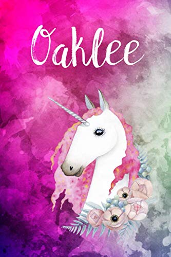 Oaklee: Cute Unicorn Notebook Writing Journal for Girls,6x9 dimension|121pages,Personalized With Name, Personalized Writing Journal,Notebook for Women and Girls, Personalized Notebook/Journal Gift Self-help