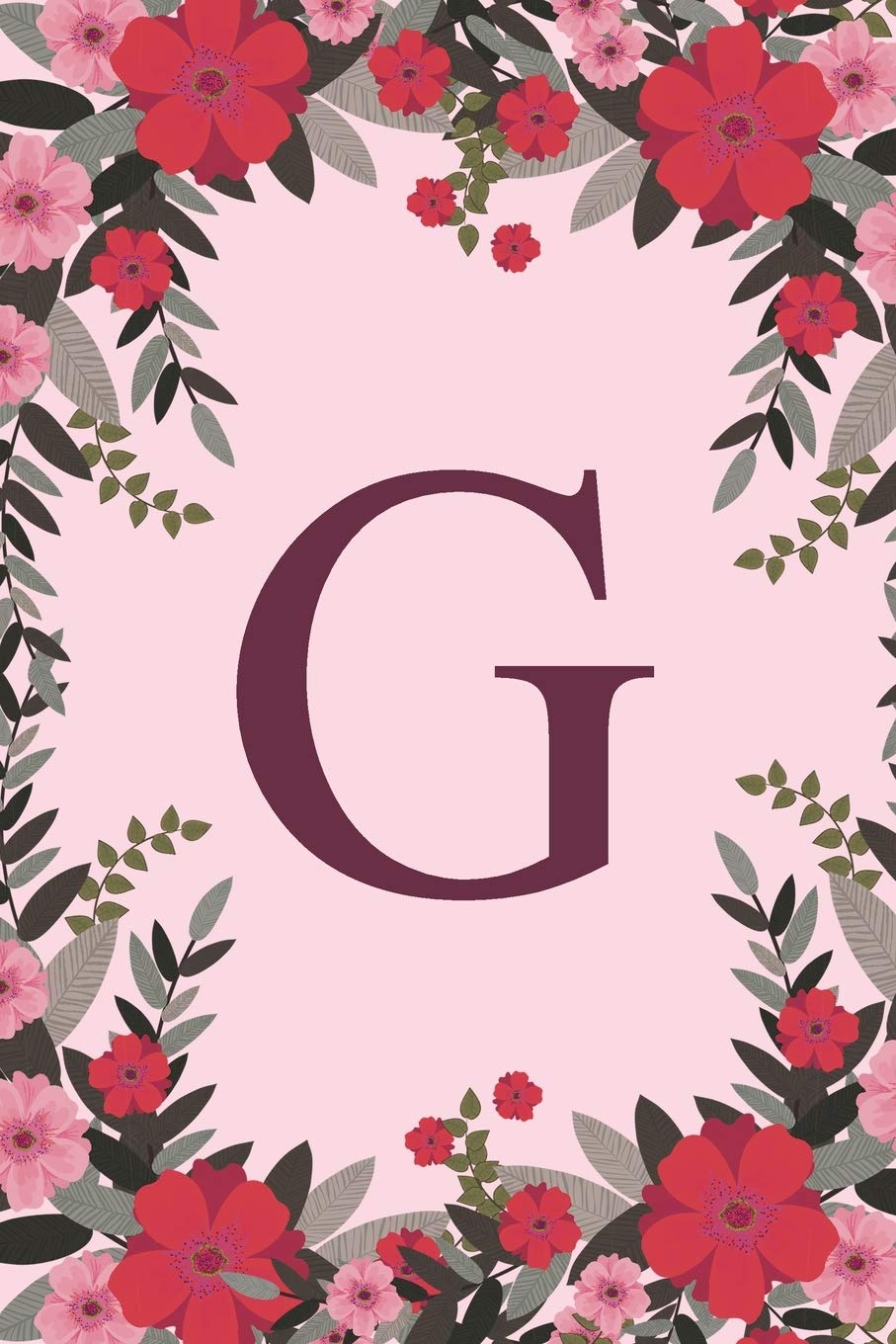 G: Name Monogram Initial G Pink Floral 6x9" Dot Bullet Notebook/Journal Gift Idea For Girls, Women, School, College and Work Essays & Short Stories