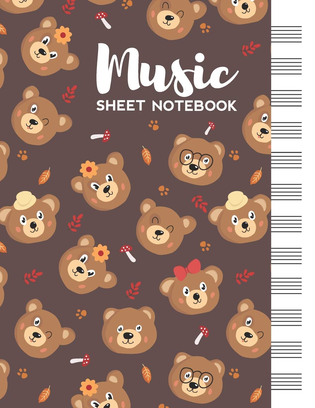 Music Sheet Notebook: Blank Staff Manuscript Paper with Cute Bears Themed Cover Arts & Music